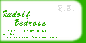 rudolf bedross business card